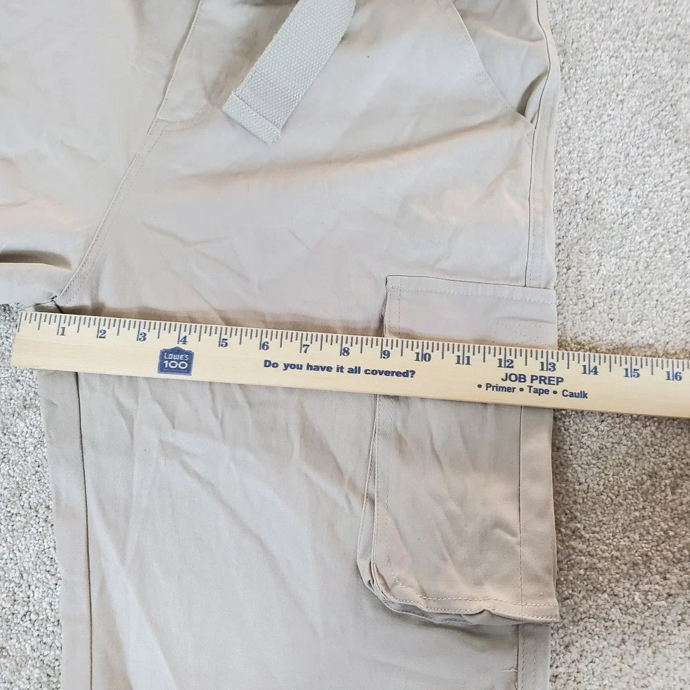 Blu Rock Men's Cargo Shorts Tan Size 36 Belted NWTGS 4 Way‎ Stretch Tiny Spot